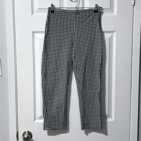 The Limited Stretch Gingham Pattern Zip Pants Sz 0 - Picture 1 of 4